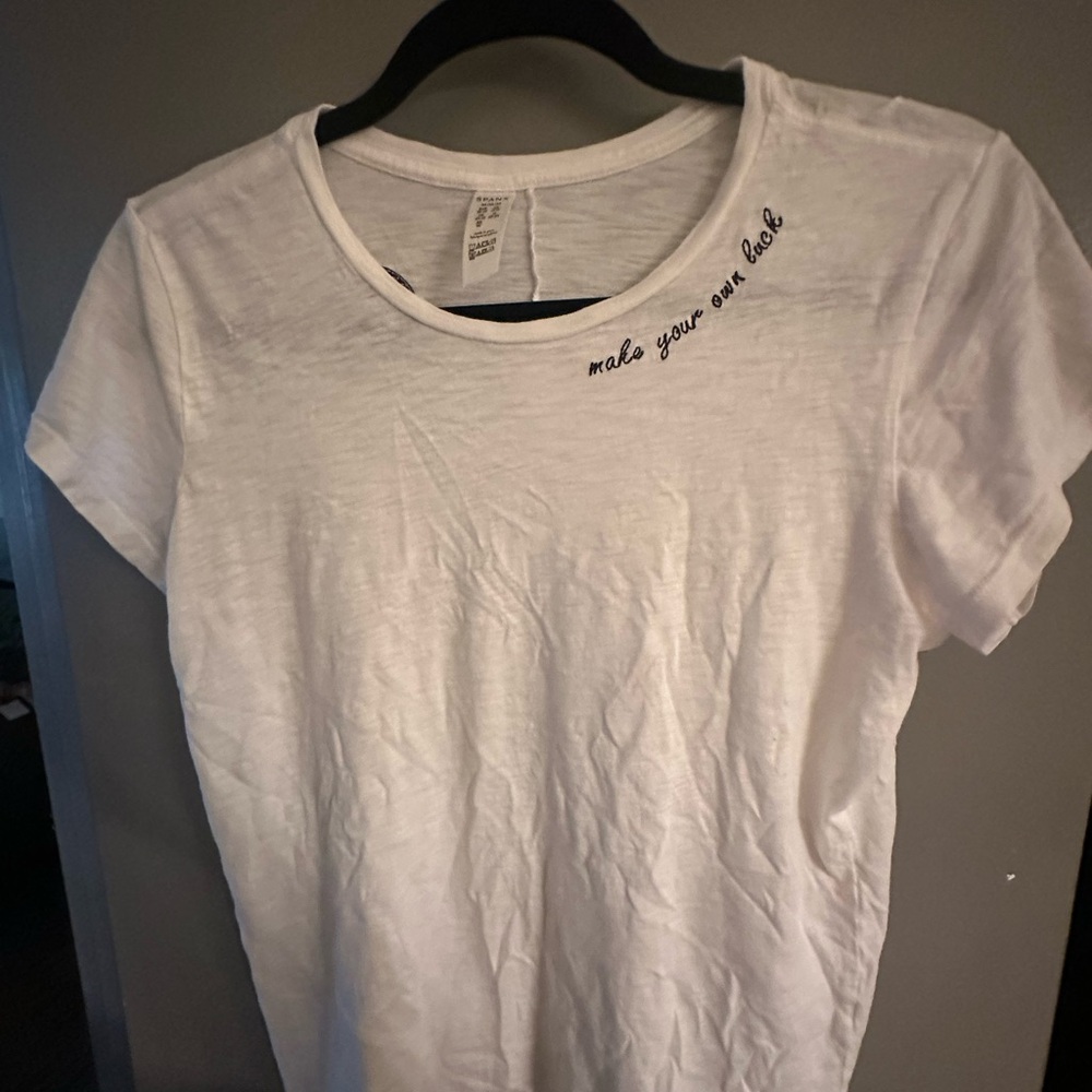 SPANX White Short Sleeve Tee with Black Text